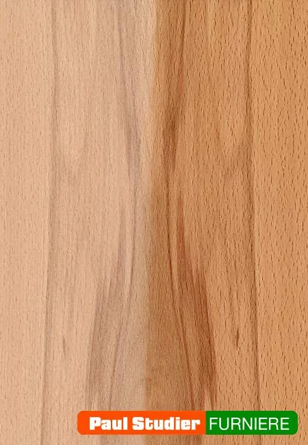 Furnierbild Buche (Kernbuche) – Rötlicher Grundton