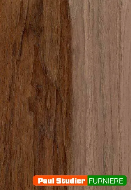 Furnierbild Nussbaum (Europäisch) – Graubraun bis dunkelbraun, oft dunkel geadert